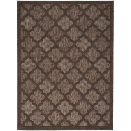 Homeroots 4' X 6' Dark Brown And Light Brown Trellis Indoor Outdoor Area Rug 545553