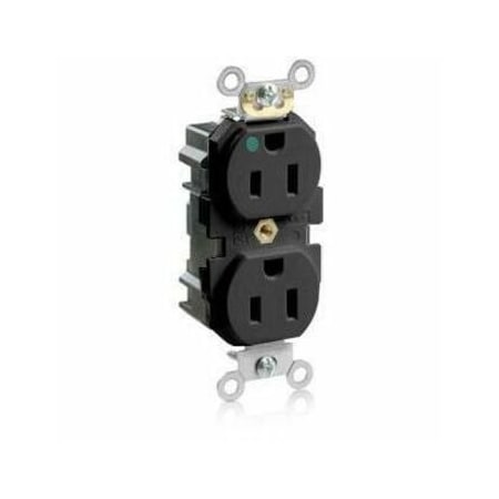 Leviton Straight Blade Receptacle, 5-15R, 15 A, 125V AC, Self-Grounded MT820-E