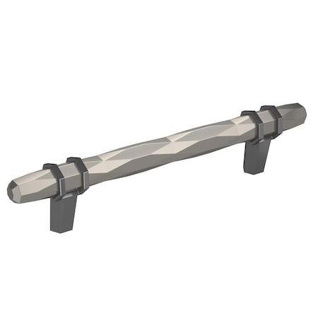 Amerock London 5-1/16 in 128 mm Center-to-Center Satin Nickel/Black Chrome Cabinet Pull BP36649G10BCR
