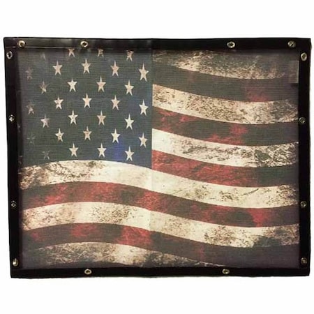 Replacement For Peterbilt 375 Year 1989 Mesh Old Glory Flag Bug Screen With Turn Buckles
