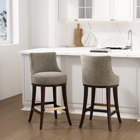 Manhattan Comfort Lucia Barstool in Taupe, 2PK 2-BS025-TP
