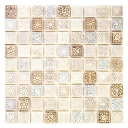 Apollo Tile 12x12 in. Textured Cream and Soft Earthy Stone Square Wall and Floor Tile 5 sq ft/case, 5PK APLLGN883A
