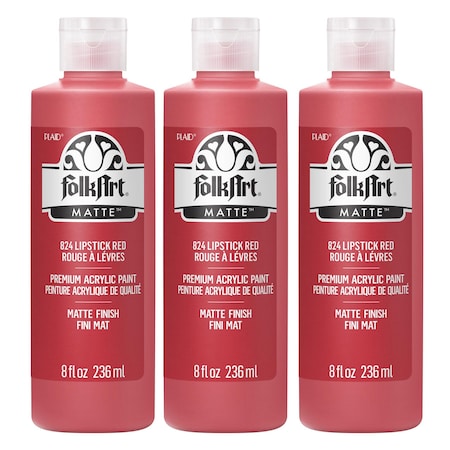 Folkart Acrylic Paint, Matte, Acrylic Base, Lipstick Red 824