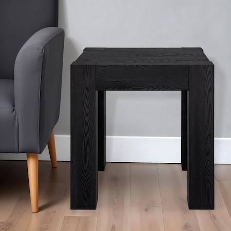 Homeroots 22" Black Wood Square End Table 544225