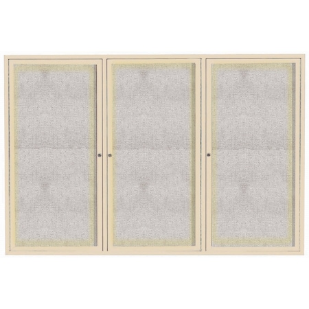 Aarco Outdoor Illuminated Enclosed Bulletin Board w/ Al Frame, Powder Coated Ivory, 48''Hx72''W ODCC4872-3RIIV