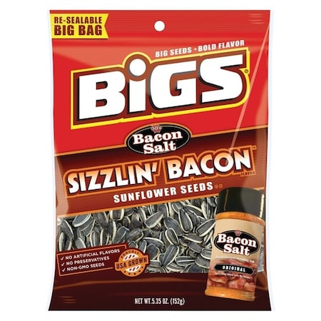 Bigs Hidden Valley BIGS TFL55003 Sunflower Seed, Sizzlin' Bacon Flavor, 535 oz 500917