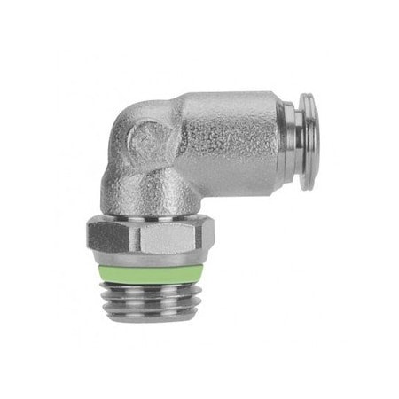 Usa Industrials Push to Connect Tube Fitting, Stainless Steel, Male Elbow Swivel, 1/4in Tube OD x 1/4in ZUSA-TF-PTC-SS-56