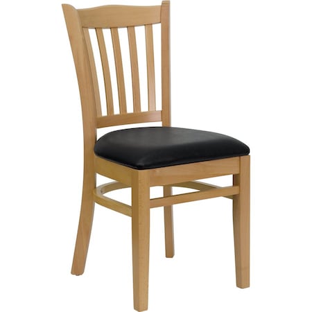 Flash Furniture Hercules Restaurant Chair, Wood Back, 17-1/2 in W 20-3/4" L 34-1/2" H XU-DGW0008VRT-NAT-BLKV-GG