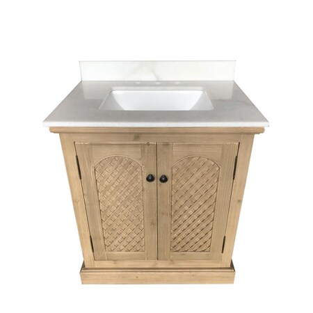 Infurniture WK8131 plus AP top 31 in. Rustic Style Bathroom Vanity WK8131 +AP top