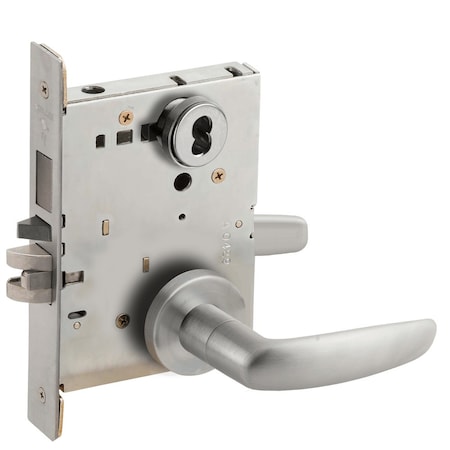 Schlage Storeroom Mortise Lock with Deadbolt, 07A Design, FSIC Prep, Less Core, Satin Chrome L9480J 07A 626