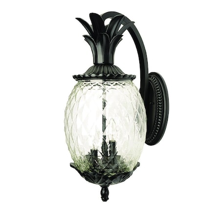 Homeroots Matte Black Hanging Pineapple Wall Light 398404