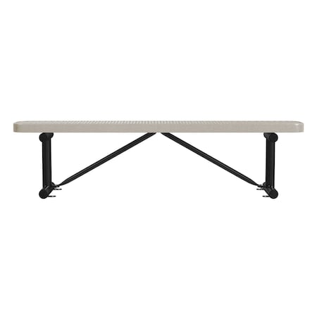 Leisure Craft Bench w/o Back, Surface Mount, 6ft., Sndstn B6XPSM-SANDSTONE