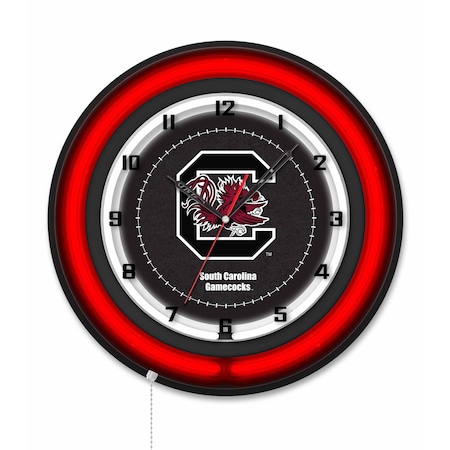 Holland Bar Stool University of South Carolina 19 Double Neon Wall Clock Clk19BK