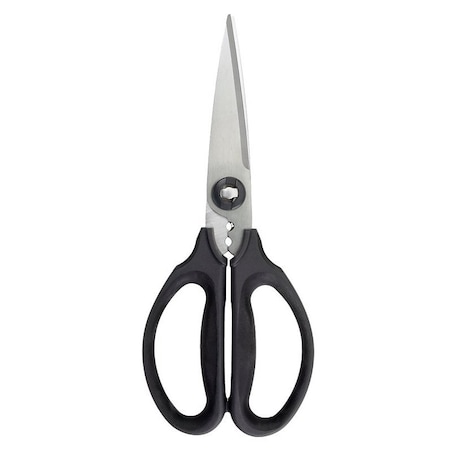 Good Grips Kitchen and Herb Scissors, Stainless Steel Blade, Plastic Handle, Black, 8-3/4 in OAL 1072121