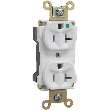 Pass & Seymour Straight Blade Receptacle, 5-20R, 20 A, 125V AC, 2 Pole, 3 Wire, Recessed Mount, Grounded PT8300W