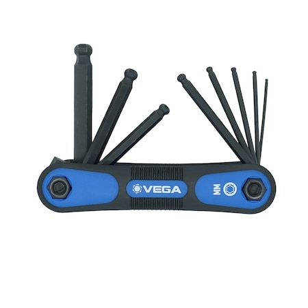 Vega Folding Ball-End Hex Key Set - Metric - 8pc FLKHB8M
