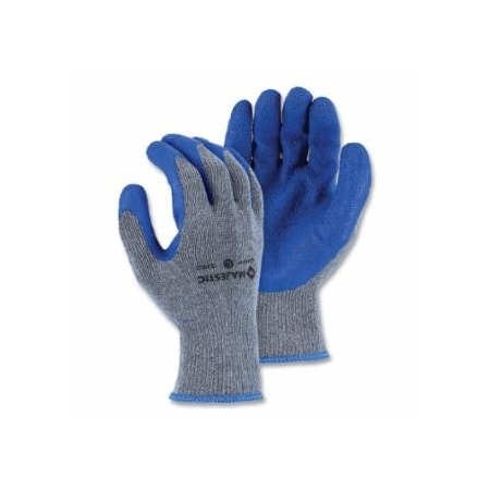 Majestic M-Safe Grip Gloves, 9/Medium, Gray with Blue Coating, 12PK 472-3382/9