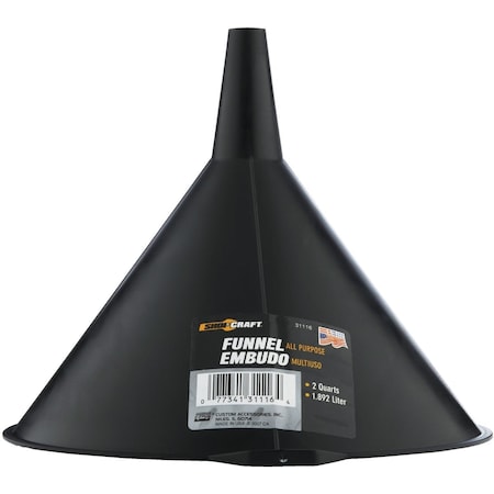 Custom Accessories 2 Qt. Polypropylene All-Purpose Funnel 31116