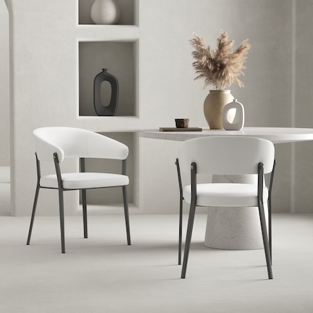 Manhattan Comfort Belle Dining Chair in White, 2PK 2-DC099-WH