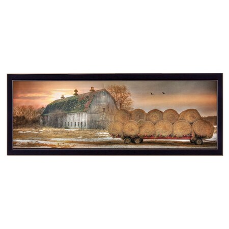 Homeroots Sunset on the Farm 1 Black Framed Print Wall Art 415407