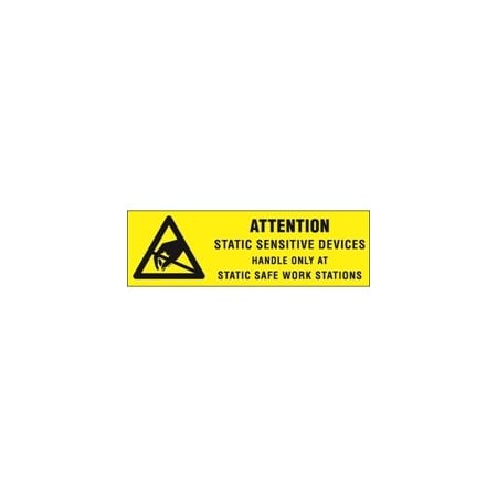 Bubblefast 5/8 x 2'' - ''Attention - Static Sensitive Devices'' Labels BFDL9010