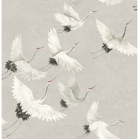 Brewster Windsong Grey Bird Wallpaper 2904-24304