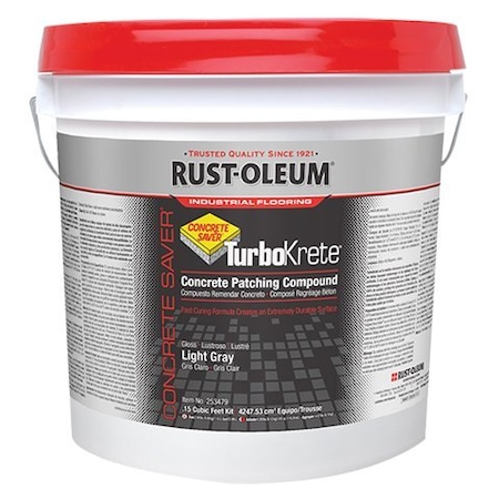 Rust-Oleum Concrete Repair Compound, Pail, Gray, TurboKrete 253479