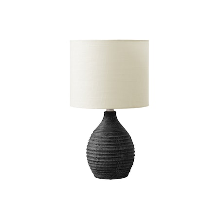 Monarch Specialties Lighting, 17"h, Table Lamp, Grey Resin, Ivory / Cream Shade, Contemporary, Modern I 9847