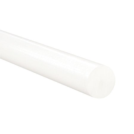 Zoro Select Polyethylene Rod, 4"Dia, 2ftL, White RUHMWNA4.000