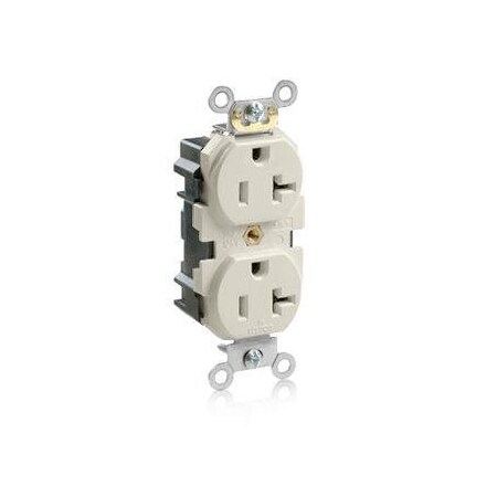 Leviton Straight Blade Receptacle, 5-20R, 20 A, 125V AC, Flush Mount, Self-Grounded M5362-ST