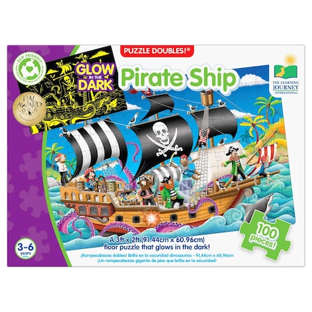 The Learning Journey International Puzzle Doubles, Glow In The Dark, Pirate Ship 113851