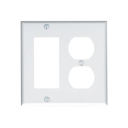 Leviton Combination Wallplate, Standard Size, Gang 2, Stainless Steel 84455-40