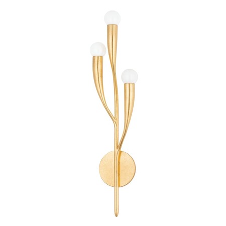 Hudson Valley Lighting Labra 3 Light Wall Sconce 5.75 In. Vintage Gold Leaf 9603-VGL