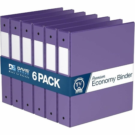 Davis Group Premium Economy, Round Ring, Binder, (Purple, 1.5"), PK6 2312-69-06