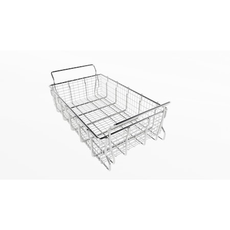 Angola Wire Products Rectangle Material Handling Basket with Handles, Steel, Chrome C-MHBSK-1-ZN