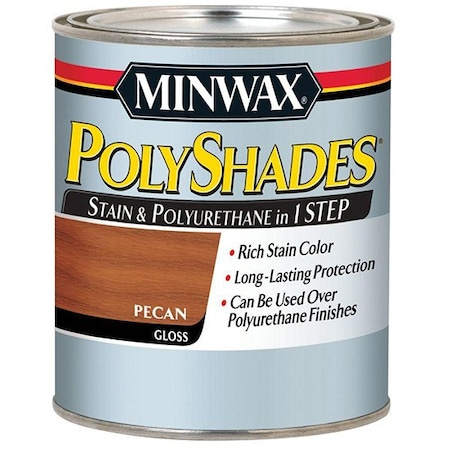 Minwax 1/2 Pt Minwax 21420 Pecan PolyShades Wood Stain And Polyurethane Gloss 21410