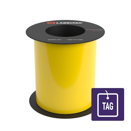 Labeltac Tear-Resistant Tag Stock 6in x 100ft LT9, Yellow LT601TAG-C