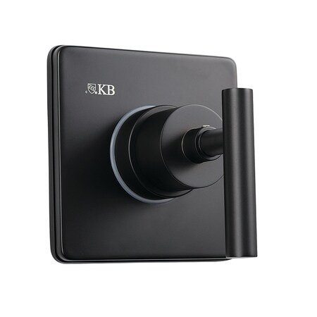 Kingston Brass Single-Handle Three-Way Diverter Valve with Square Trim Kit, Matte Black KS3040CML