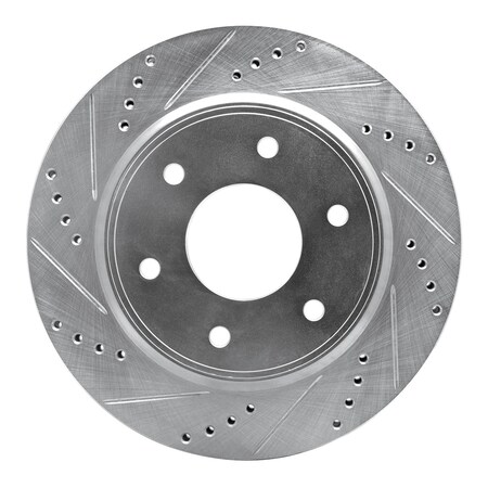 Dynamic Friction Co DFC Brake Rotor - Drilled and Slotted - Silver 631-67096L