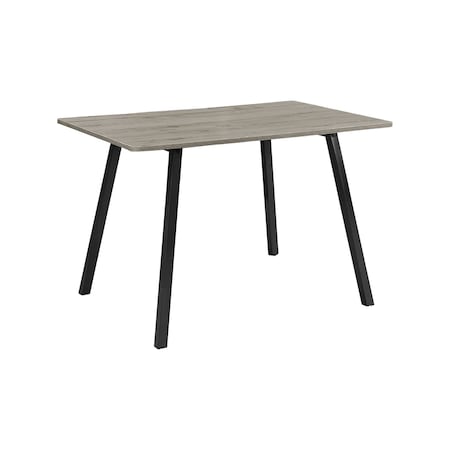 Monarch Specialties Dining Table, 48-in. Rectangular, Kitchen, Dining Room, Laminate Top, Grey Laminate, Black Metal I 1140