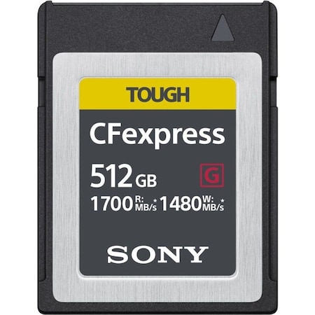 Sony TOUGH CEB-G512 512 GB CFexpress Card Type B - 1 - 1.66 GB/s Read - 1.45 GB/s Write CEBG512/J