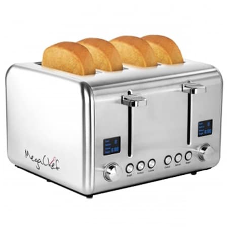 Megachef 4 Slice Toaster in Stainless Steel, Silver ME336108