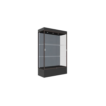 Ghent Lighted Floor Display Case 48x76x20, 12" Base, Bronze 94LFBS-BZ-BLK