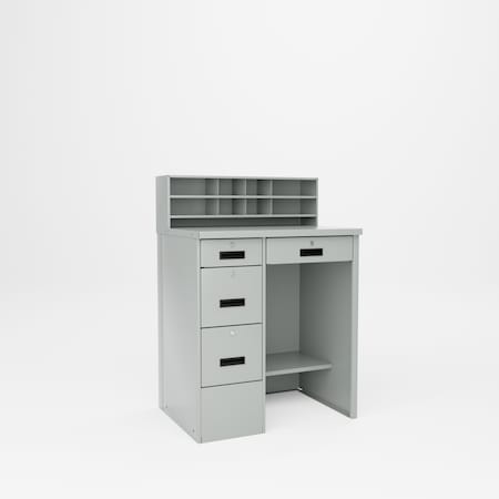 Pucel Filing Cabinet Desk, Drawres on Lefthand, 39 in W x 28 in D x 53-1/2 in H,  LFCD-2839-CL