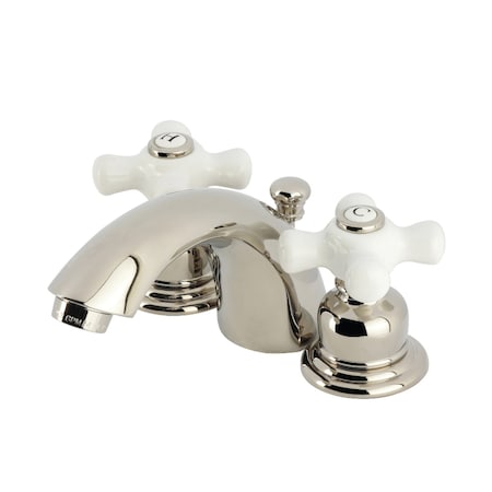 Kingston Brass Mini-Widespread Bathroom Faucet with Pop-Up Drain, Polished Nickel KB956PXPN
