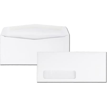 Quality Park QualityPrk, WINDOW ENVELOPE, #10, COMMERCIAL FLAP, GUMMED CLOSURE, 4.13 X 9.5, WHITE, 500PK 21316