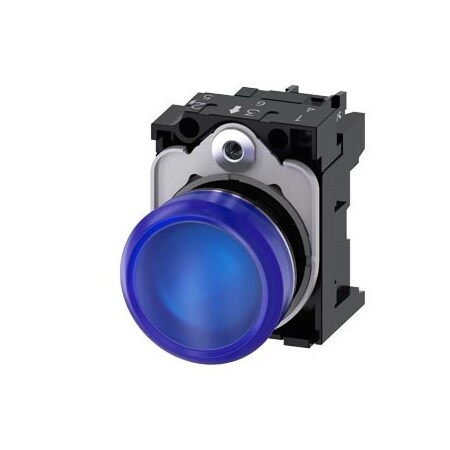 Siemens Indicator lights, 22 mm, round, Metal, shiny, blue, lens, smooth 3SU1156-6AA50-1AA0-ZY12