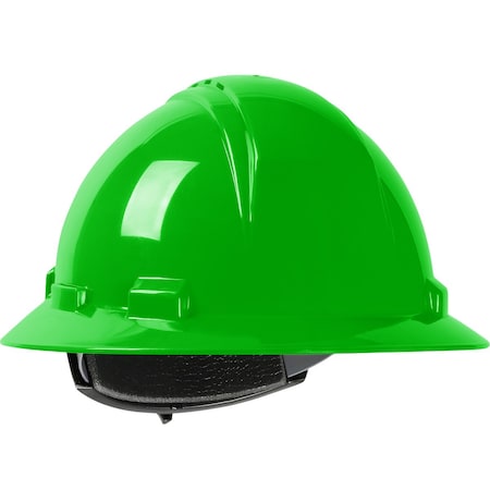 Dynamic Vented, Full Brim Hard Hat w/HDPE Shell, 4-Point Textile Suspension and Wheel Ratchet Adj. 280-HP641RV-45
