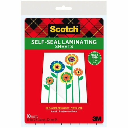 3M Scotch Self-Sealing Laminating Sheets, 6.0 mil, 8 1/2 x 11, 10/Pack LS854SS10
