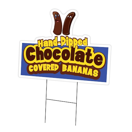 Signmission Chocolate Covered Bananas Die Cut Yard & Stake outdoor plastic, 1824-Chocolate Bananas C-DC-1824-Chocolate Covered Bananas19